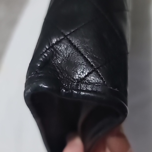 Vintage Rare Chanel Lambskin Leather Quilted Frame Clutch Bag Black France - Picture 14 of 16